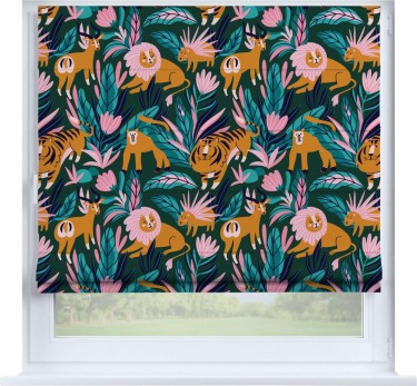 Римская штора «Кортин» на створку «Дикие животные»