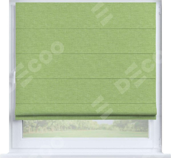Римская штора «Кортин» на створку, ткань лён зелёный