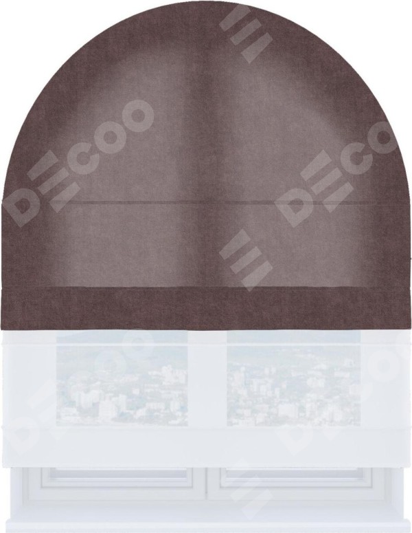 Римская штора «Кортин», канвас махагон, день-ночь для арочного проёма