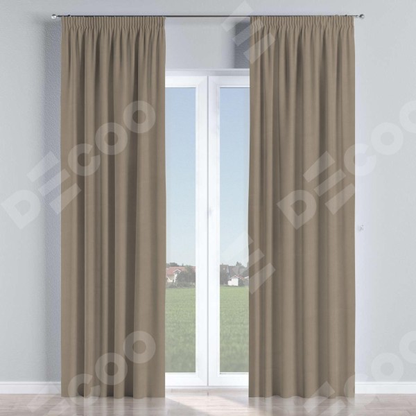 Комплект штор на тесьме «Карандаш», вельвет кофейный