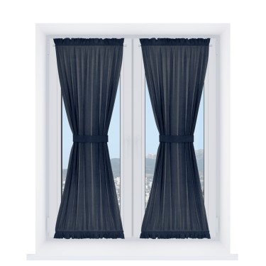 Штора песочные часы «Кортин» софт однотонный тёмно-синий