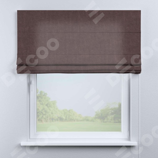 Римская штора «Кортин», канвас махагон, для проёма