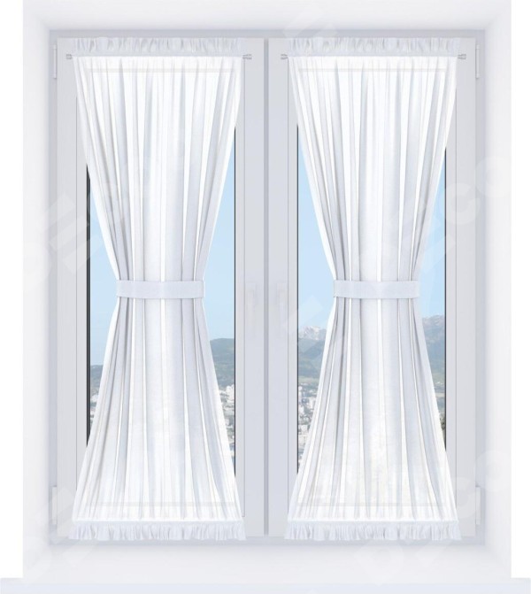 Штора песочные часы «Кортин», ткань лён белоснежный