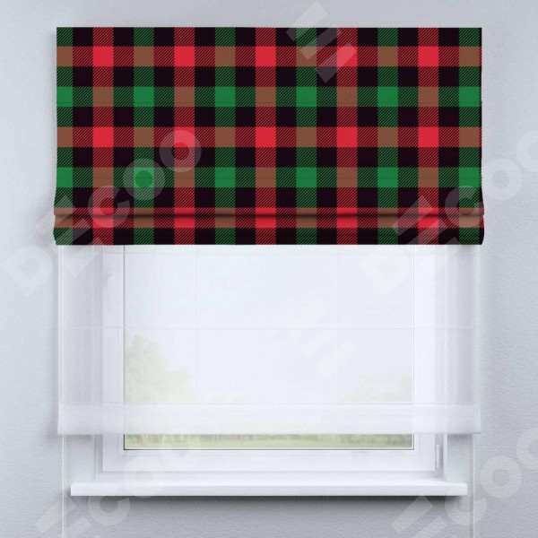 Римская штора «Кортин» день-ночь «Красочная клетка»