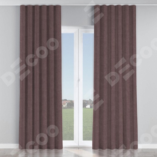 Комплект штор канвас махагон, на тесьме «Волна»