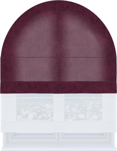 Римская штора «Кортин», канвас фиолетовый, день-ночь для арочного проёма