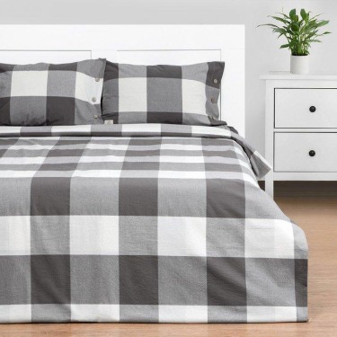 Постельное бельё Этель 2 сп «Серая клетка» 180х210 см, 220х240 см, 50х70-2шт,100% жатый хлопок,140гр/м2