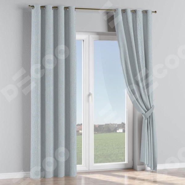 Комплект штор на люверсах лён димаут цвет серый