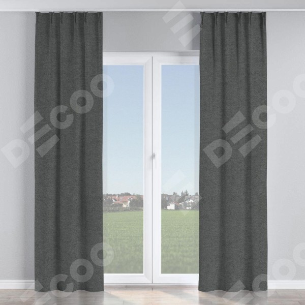 Комплект штор твид блэкаут тёмно-серый, на тесьме «Кустик»