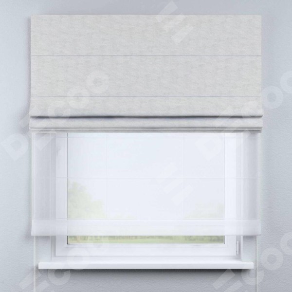 Римская штора «Кортин», софт мрамор белый, день-ночь