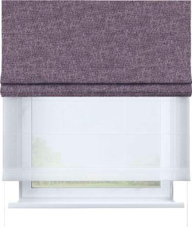 Римская штора «Кортин» день-ночь, ткань лён кашемир фиолетовый