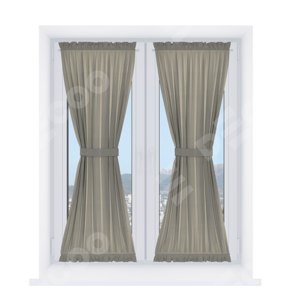 Штора песочные часы «Кортин», ткань блэкаут однотонный бежево-серый