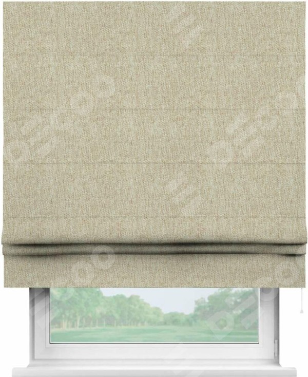 Римская штора «Кортин» для проема, стиф димаут светло-бежевый