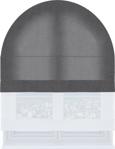 Римская штора «Кортин», канвас мокрый асфальт, день-ночь для арочного проёма