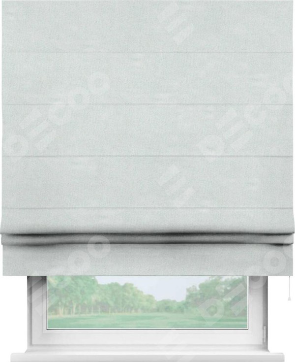 Римская штора «Кортин» для проема, ткань блэкаут однотонный, дымчато-молочный