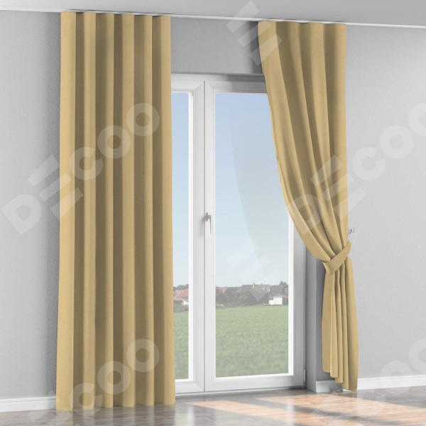 Комплект штор канвас бежевый, на тесьме «Волна»