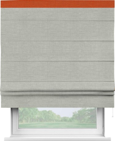 Римская штора «Кортин» с кантом Кинг, для проема, ткань лён серый