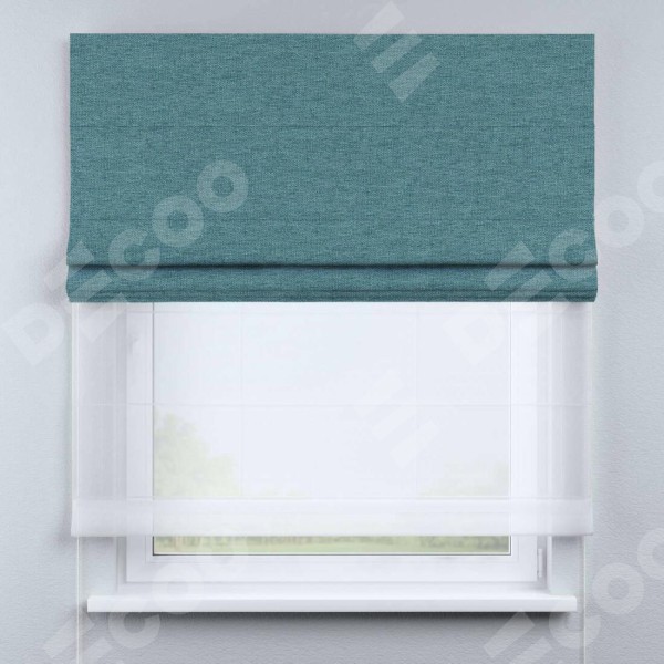 Римская штора «Кортин» день-ночь, стиф димаут бирюзовый