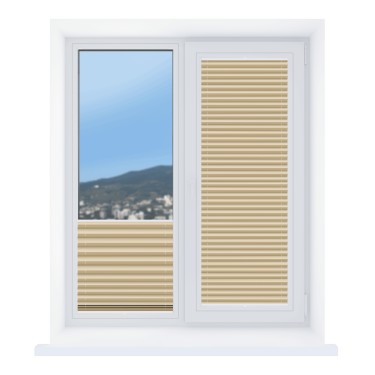 Штора плиссе ткань Лен перламутр кремовый