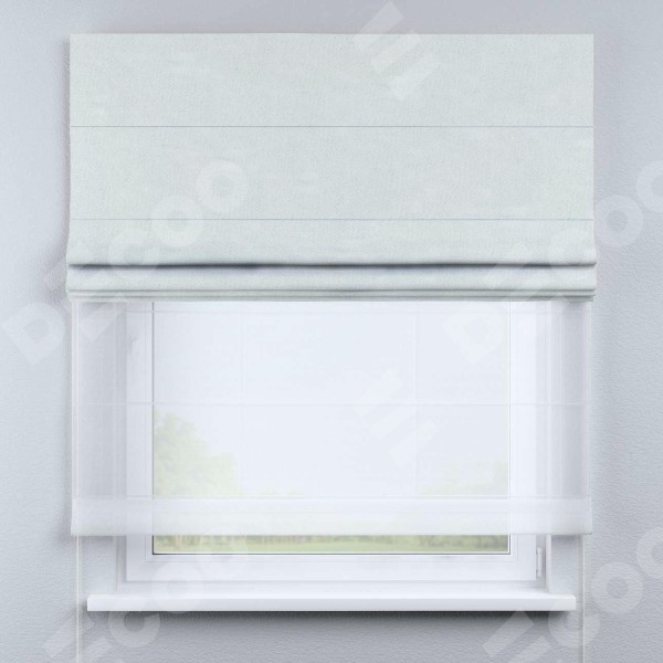 Римская штора «Кортин» день-ночь, ткань блэкаут однотонный, дымчато-молочный