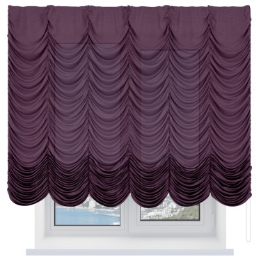 Французская штора «Кортин», лён фиолетовый