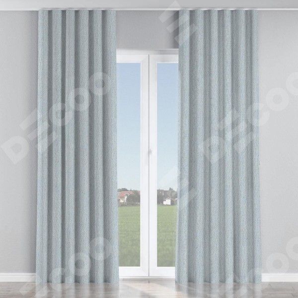 Комплект штор на тесьме «Волна», лён димаут цвет серый