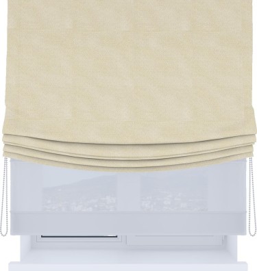 Римская штора «Кортин», день-ночь с мягкими складками, лён димаут бежевый