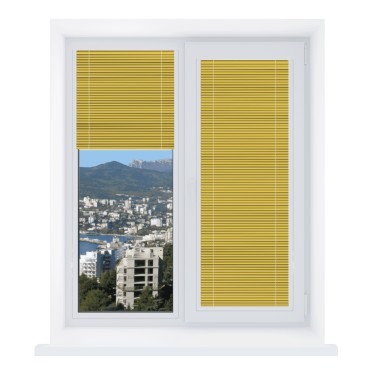 Горизонтальные жалюзи 309, цвет желтый, ламели 25 мм