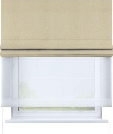 Римская штора «Кортин» день-ночь, ткань блэкаут однотонный, милано латте